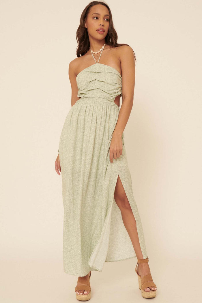 Lost and Found Tile-Print Halter Maxi Dress - ShopPromesa