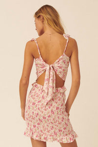 Sweet as Sugar Smocked Floral Mini Dress - ShopPromesa