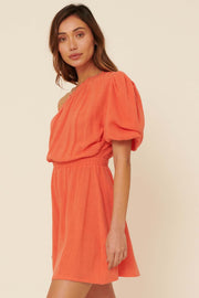 After All One-Shoulder Puff-Sleeve Mini Dress - ShopPromesa