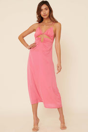 Picture Perfect Matte Satin Cutout Midi Dress - ShopPromesa