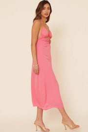Picture Perfect Matte Satin Cutout Midi Dress - ShopPromesa