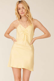 Light It Up Satin Jacquard Drawstring Mini Dress - ShopPromesa