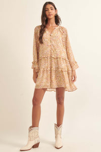 Floral Frolic Ruffled Chiffon Babydoll Mini Dress - ShopPromesa