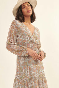 Cherished Blooms Floral Chiffon Prairie Dress - ShopPromesa