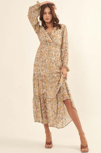 Cherished Blooms Floral Chiffon Prairie Dress - ShopPromesa