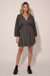 Fluid Harmony Accordion Pleated Kimono Mini Dress - ShopPromesa