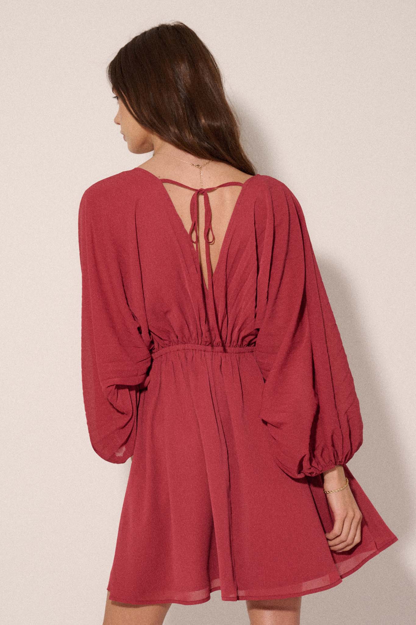 Fluid Harmony Accordion Pleated Kimono Mini Dress - ShopPromesa