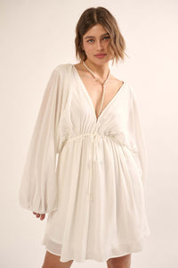 Ripple Effect Accordion Pleated Kimono Mini Dress - ShopPromesa