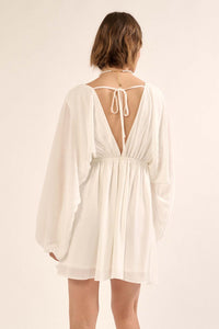 Ripple Effect Accordion Pleated Kimono Mini Dress - ShopPromesa