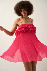 Fan Favorite Ruffled Accordion Pleated Mini Dress - ShopPromesa