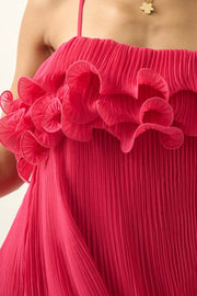 Fan Favorite Ruffled Accordion Pleated Mini Dress - ShopPromesa