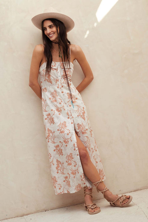 Posie Fields Floral Toile Button-Front Midi Dress - ShopPromesa