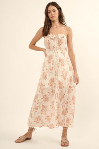 Posie Fields Floral Toile Button-Front Midi Dress - ShopPromesa