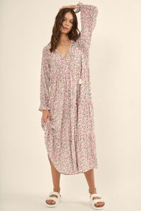 Honeysuckle Rose Floral Midi Prairie Dress - ShopPromesa