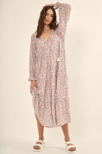 Honeysuckle Rose Floral Midi Prairie Dress - ShopPromesa