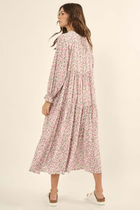 Honeysuckle Rose Floral Midi Prairie Dress - ShopPromesa