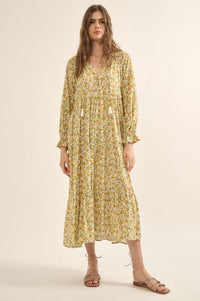 Honeysuckle Rose Floral Midi Prairie Dress - ShopPromesa