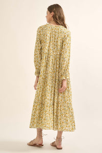 Honeysuckle Rose Floral Midi Prairie Dress - ShopPromesa