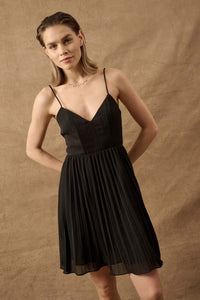 Enchanted Evening Accordion-Pleated Mini Dress - ShopPromesa