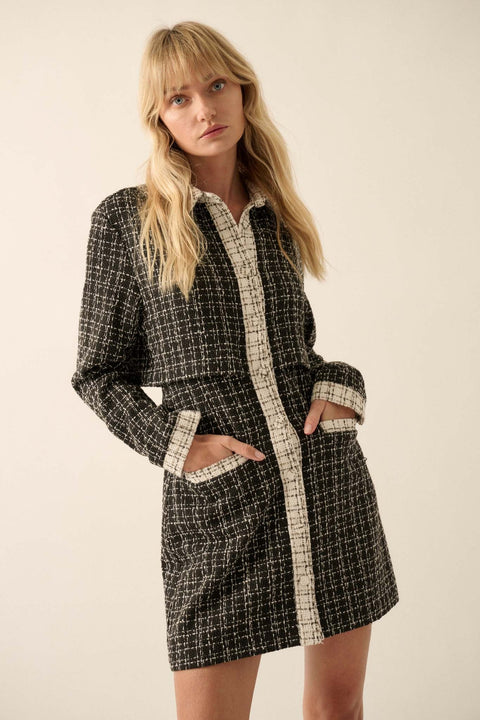 Call Me Coco Tweed Layered-Look Suit Dress - ShopPromesa