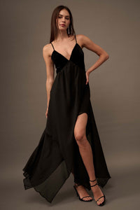 Last Dance Velvet and Glitter Gauze Maxi Dress - ShopPromesa