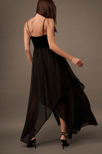 Last Dance Velvet and Glitter Gauze Maxi Dress - ShopPromesa