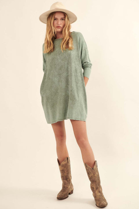 Be Inspired Long-Sleeve T-Shirt Mini Dress - ShopPromesa