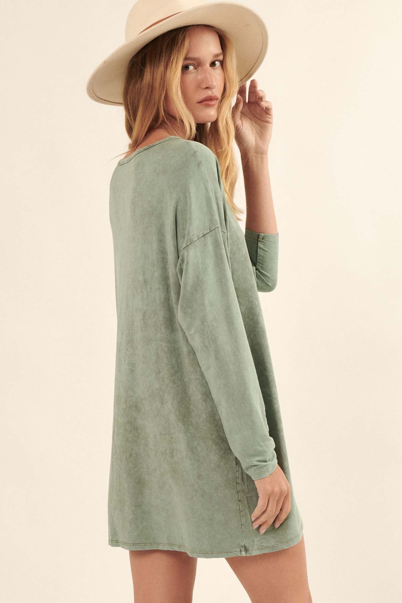 Be Inspired Long-Sleeve T-Shirt Mini Dress - ShopPromesa