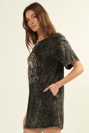Radiate Positivity Graphic T-Shirt Mini Dress - ShopPromesa