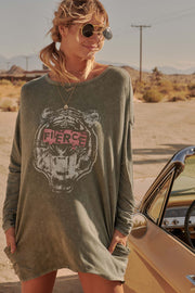 Fierce Vintage Long-Sleeve Graphic T-Shirt Dress - ShopPromesa