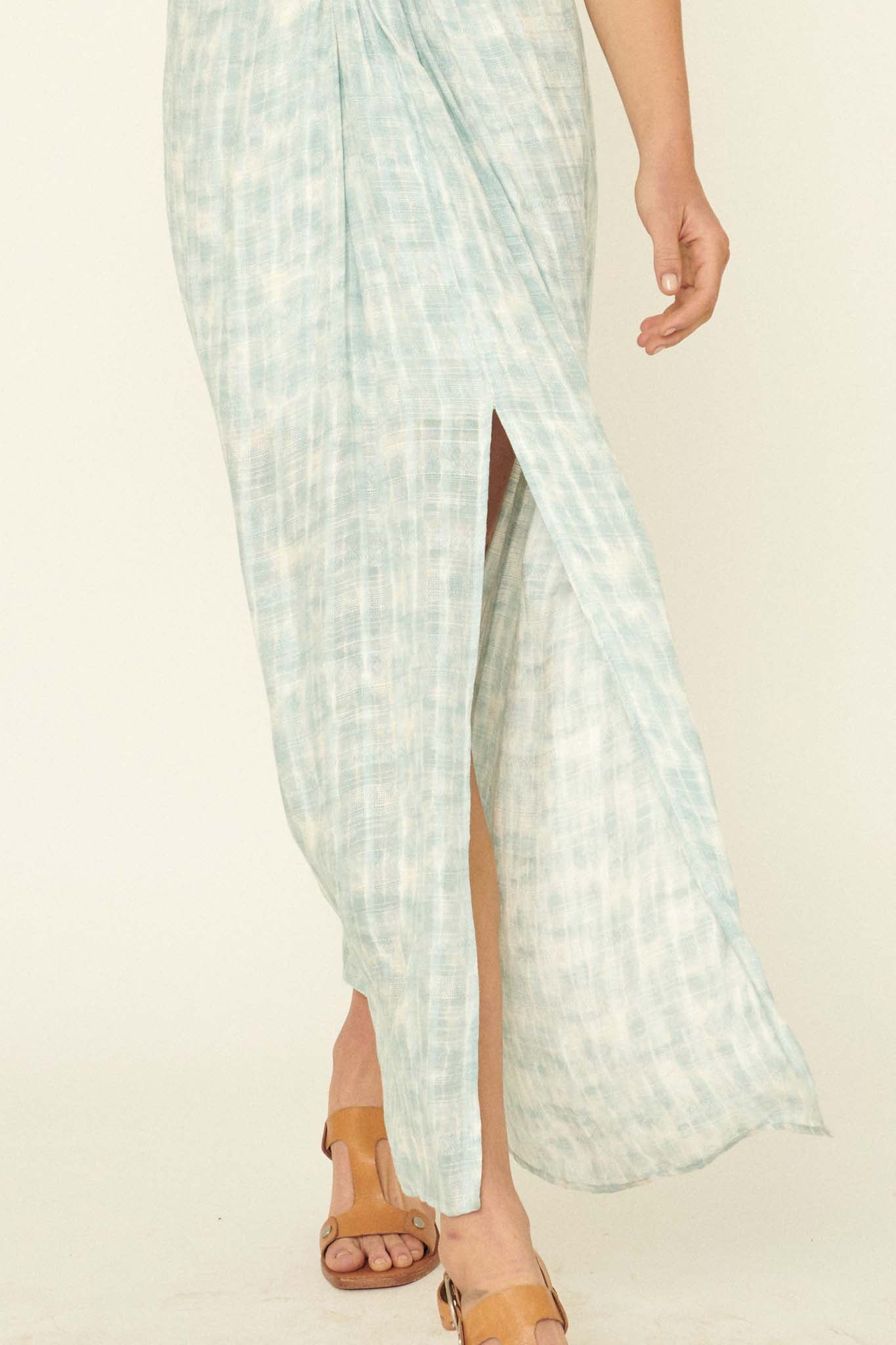 Tidal Flow Knot-Front Tie-Dye Maxi Dress - ShopPromesa