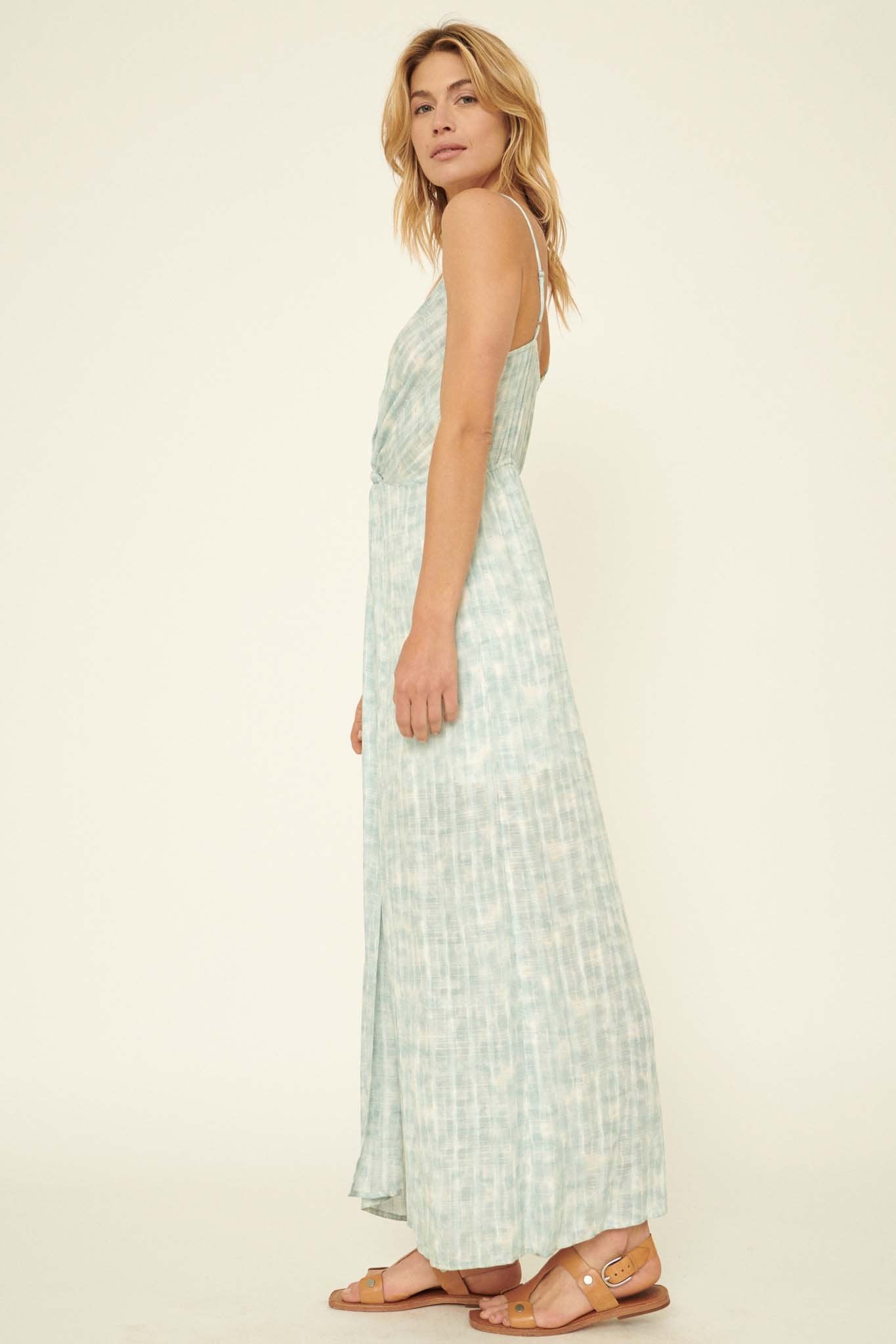 Tidal Flow Knot-Front Tie-Dye Maxi Dress - ShopPromesa