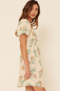 Radiate Joy Floral Swiss Dot Babydoll Dress - ShopPromesa