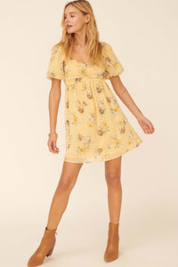 Radiate Joy Floral Swiss Dot Babydoll Dress - ShopPromesa