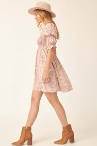 Palace Garden Smocked Floral Babydoll Dress - ShopPromesa