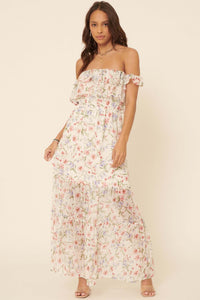 My Always Ruffled Off-Shoulder Floral Maxi Dress - ShopPromesa