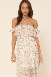 My Always Ruffled Off-Shoulder Floral Maxi Dress - ShopPromesa