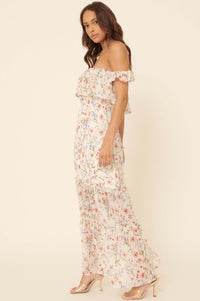 My Always Ruffled Off-Shoulder Floral Maxi Dress - ShopPromesa