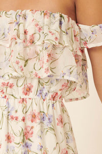 My Always Ruffled Off-Shoulder Floral Maxi Dress - ShopPromesa