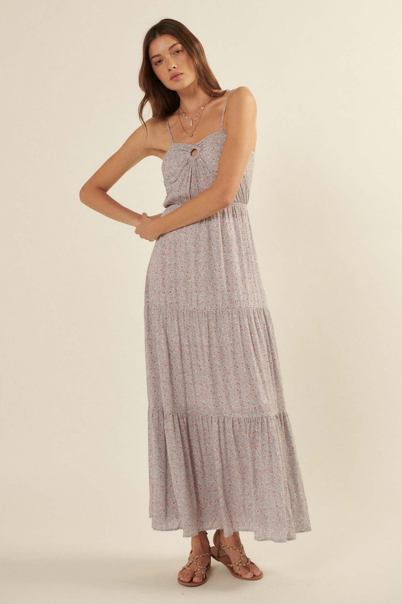 Wildflower Glen Floral O-Ring Maxi Sundress - ShopPromesa