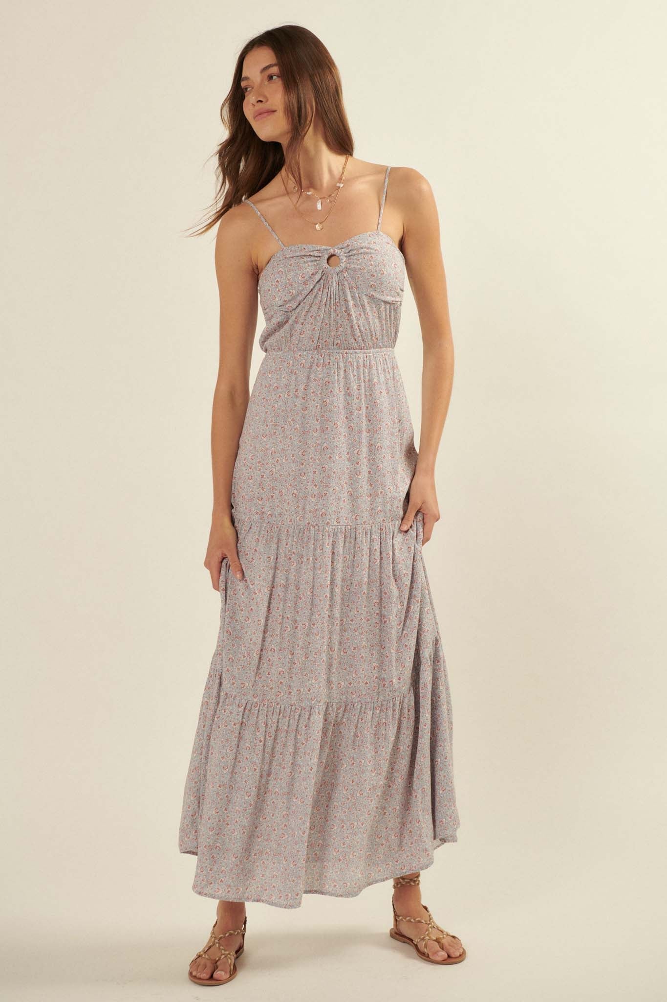 Wildflower Glen Floral O-Ring Maxi Sundress - ShopPromesa