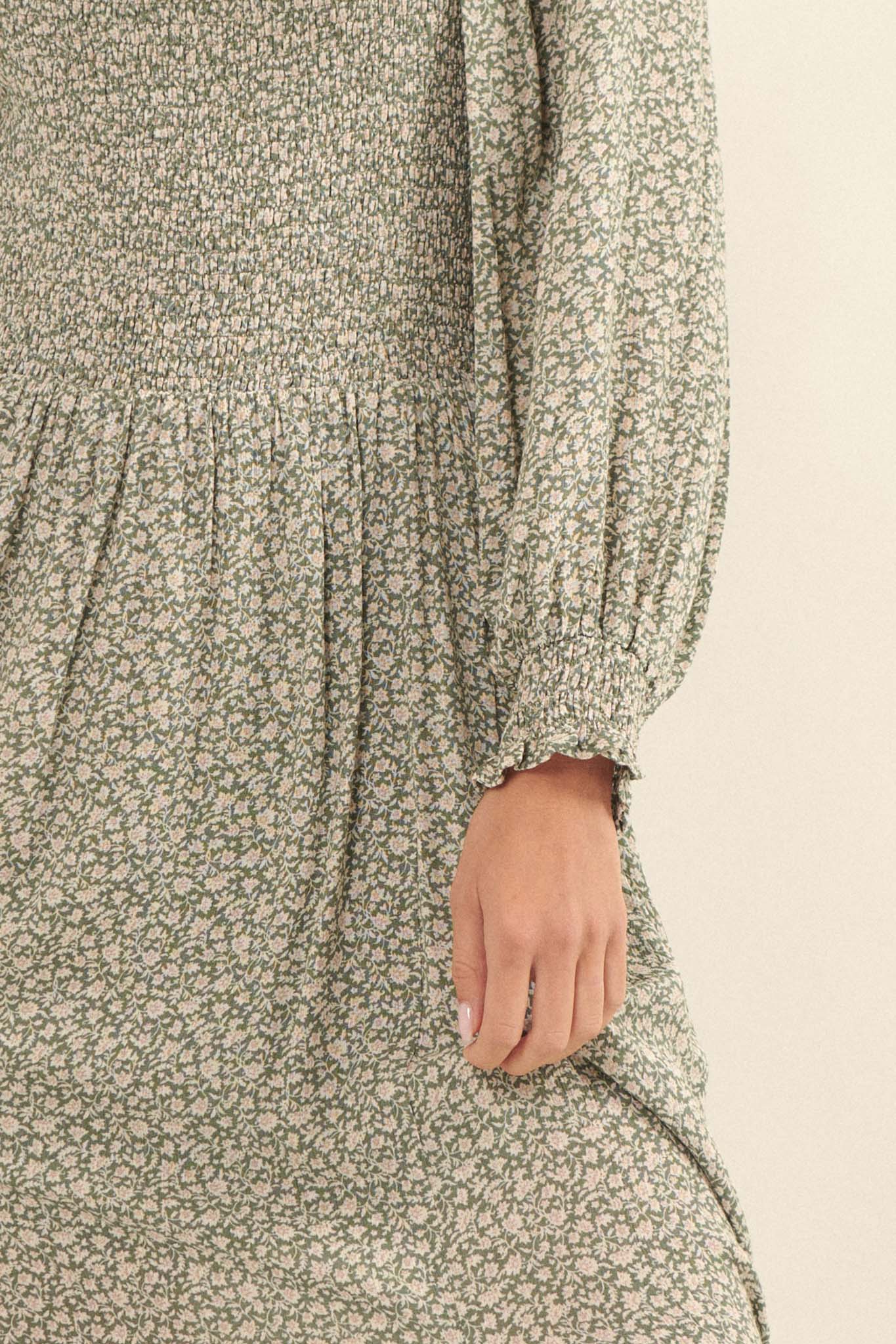 Misty Meadow Floral-Print Maxi Prairie Dress - ShopPromesa