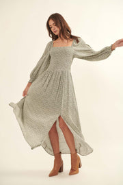 Misty Meadow Floral-Print Maxi Prairie Dress - ShopPromesa