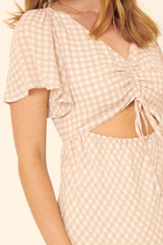 Everyday Bliss Gingham Cutout Mini Dress - ShopPromesa