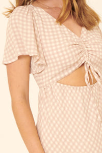 Everyday Bliss Gingham Cutout Mini Dress - ShopPromesa