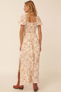 Seeds of Joy Floral Maxi Peasant Dress - ShopPromesa