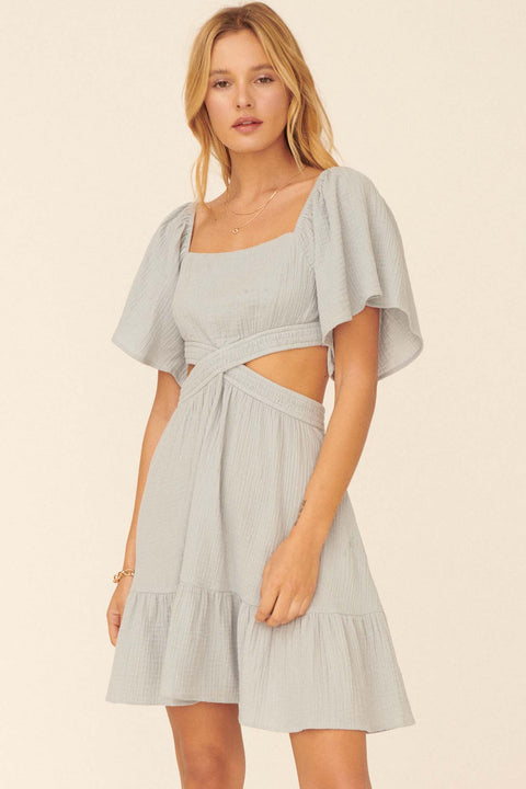 Dolled Up Cutout Bell-Sleeve Mini Dress - ShopPromesa
