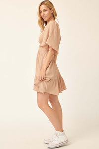 Dolled Up Cutout Bell-Sleeve Mini Dress - ShopPromesa