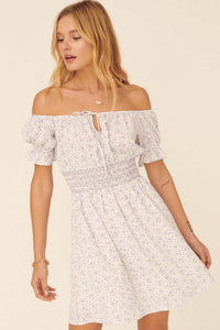 Head Over Heels Off-Shoulder Floral Mini Dress - ShopPromesa