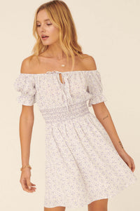 Head Over Heels Off-Shoulder Floral Mini Dress - ShopPromesa